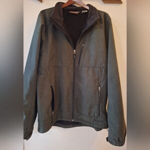 BLACK DIAMOND Double Diamond Fleece Lined Soft Shell Green Ski Jacket Mens XXL